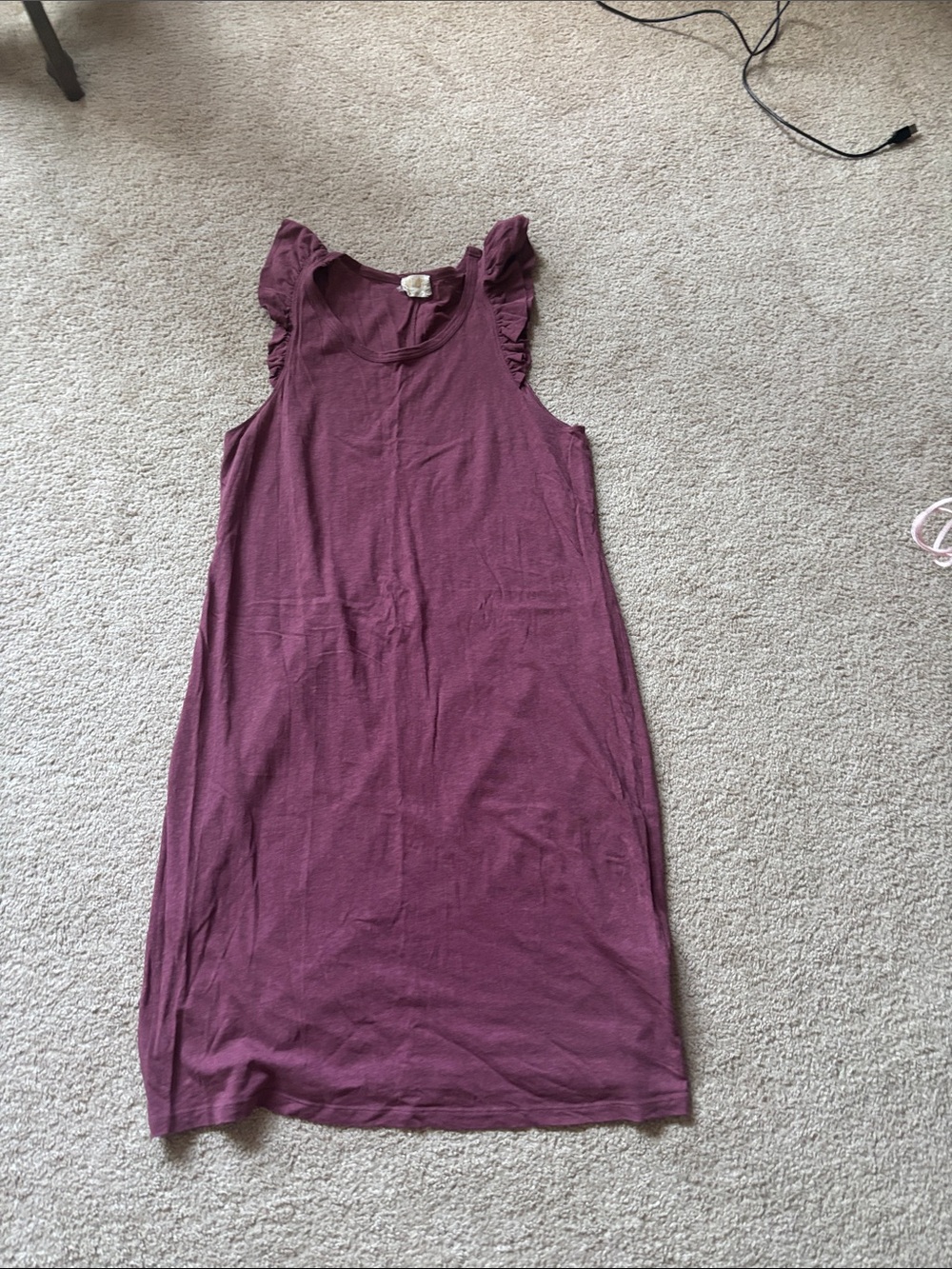 Nation LTD Ruffled Sleeve Tank Dress in Plum